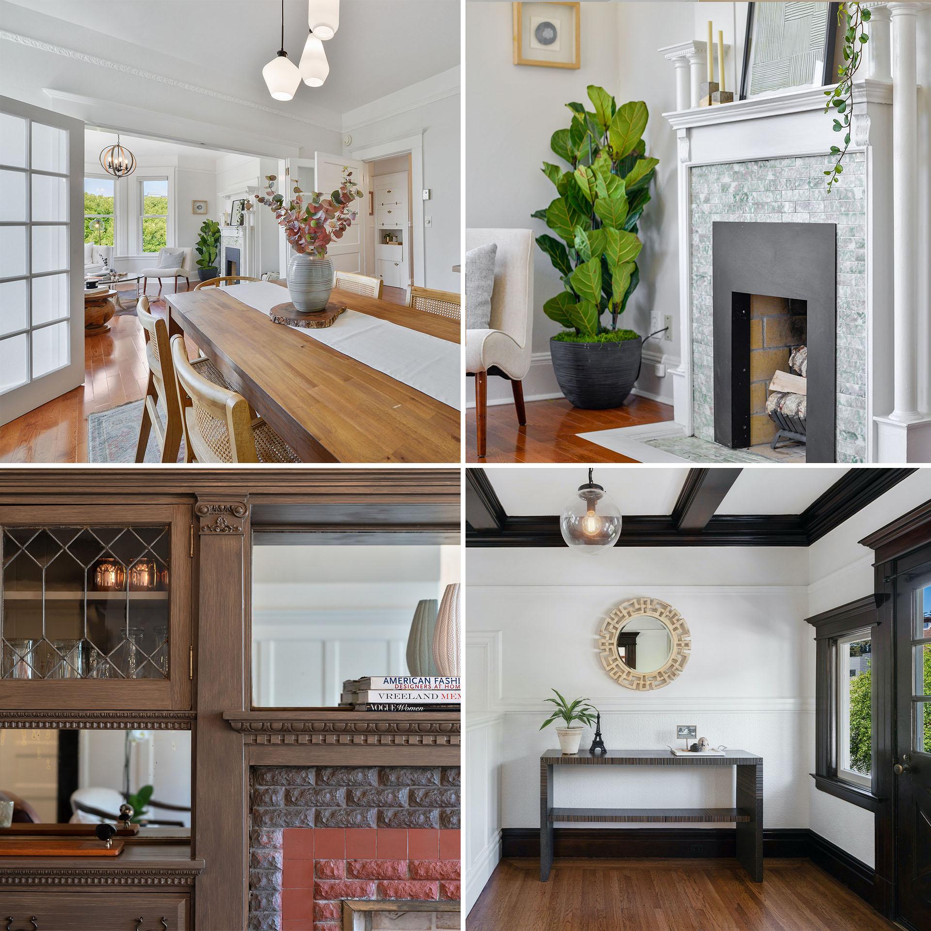 Photo collage of four home interiors