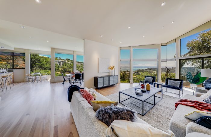 Open floor-plan with lush views of the bay area
