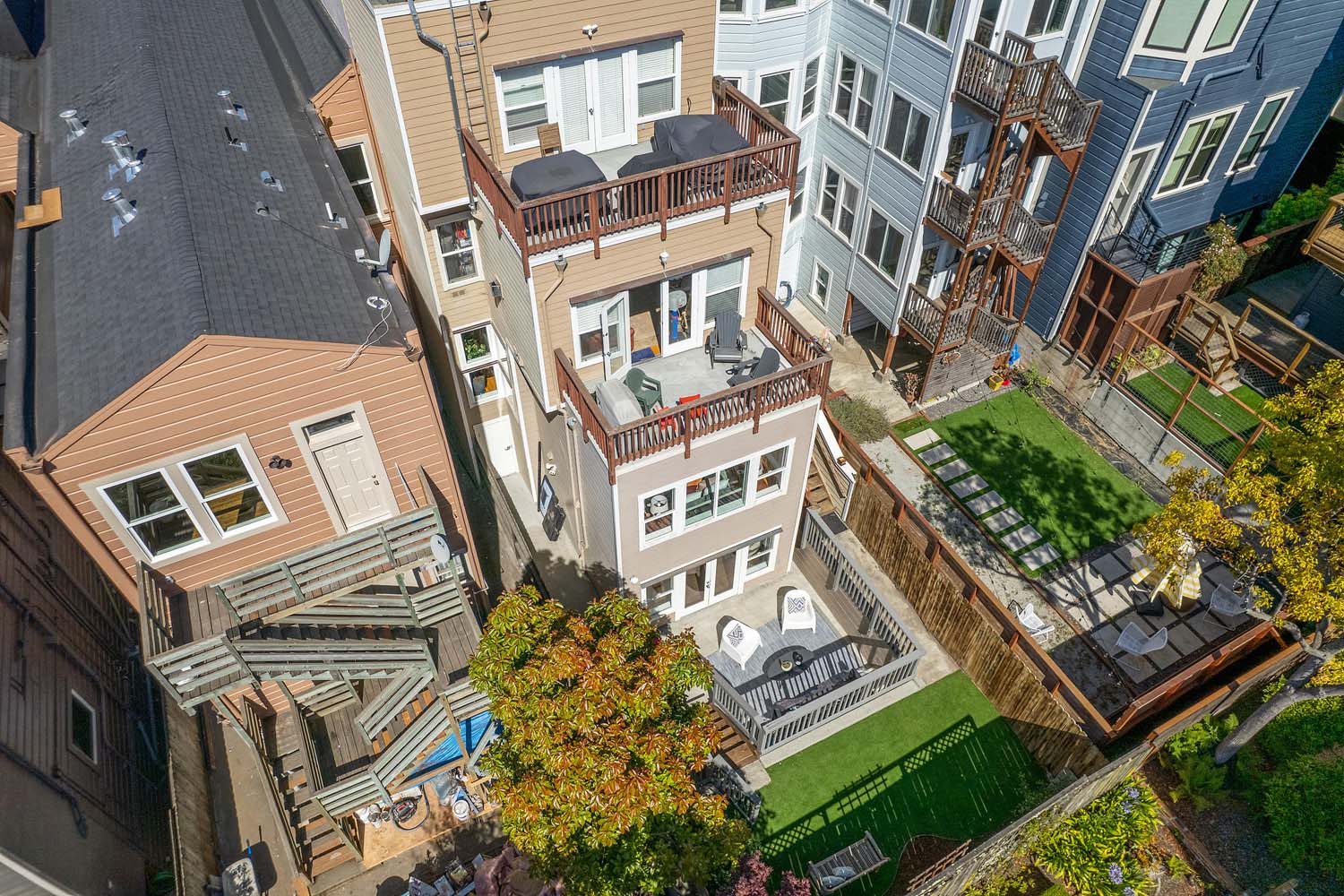 Aerial view of 936 Central in San Francisco, CA